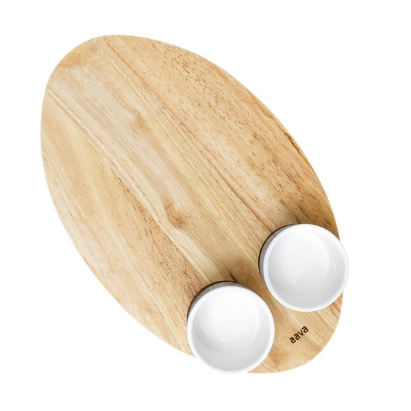Aava – Ellipse Wooden Serving Platter, 2 Cups
